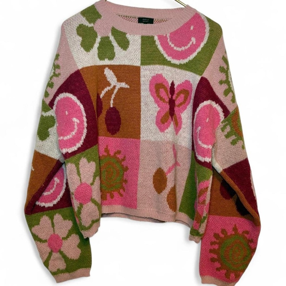 Debut Multicolor Patchwork Sweater - image 1
